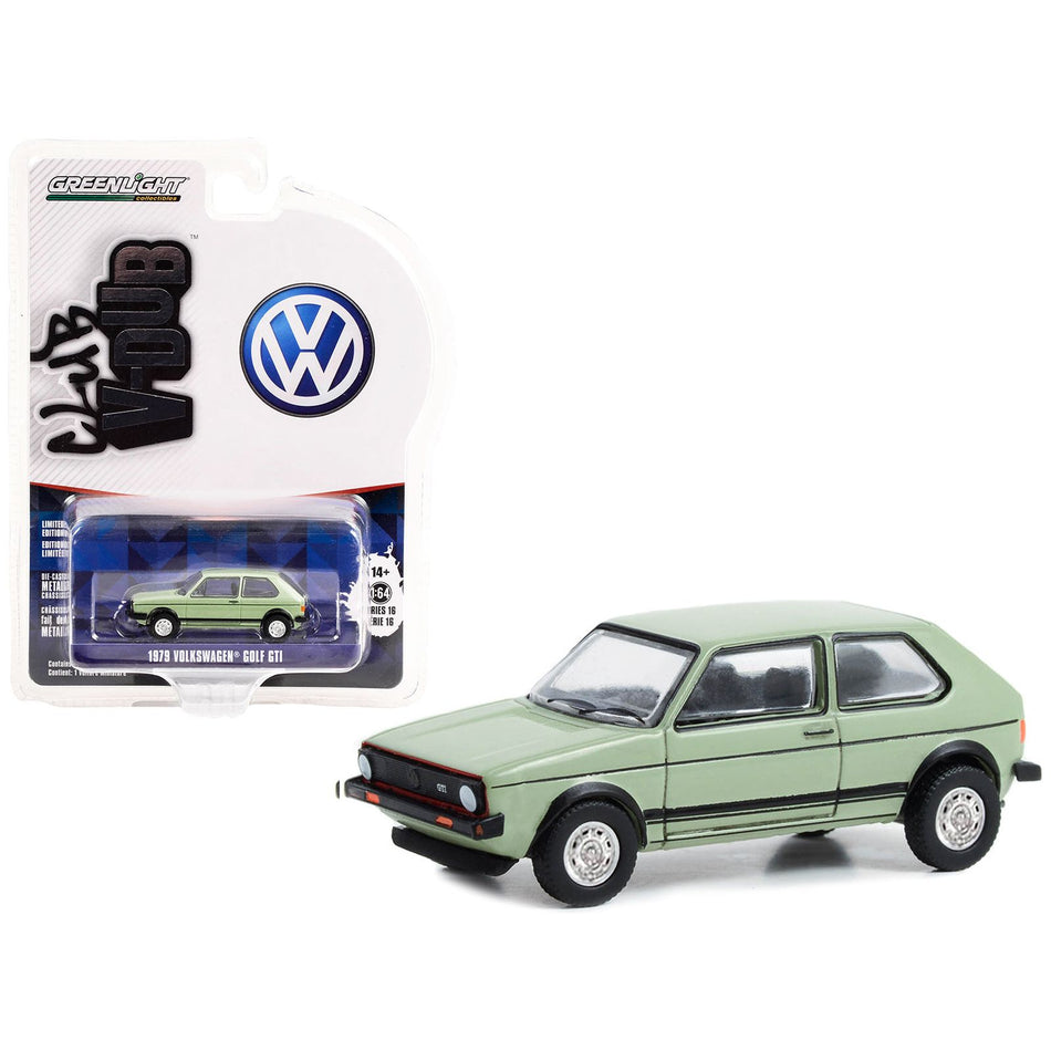 1979 Volkswagen Golf GTI Inari Silver Green "Club Vee V-Dub" Series 16 1/64 Diecast Model Car by Greenlight