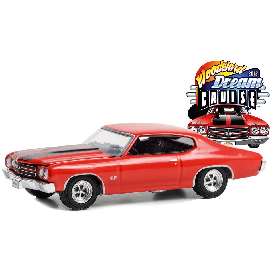 1969 Chevrolet Chevelle SS Red with Black Stripes "18th Annual Woodward Dream Cruise Featured Heritage Vehicle" (2012) "Woodward Dream Cruise" Series 1 1/64 Diecast Model Car by Greenlight