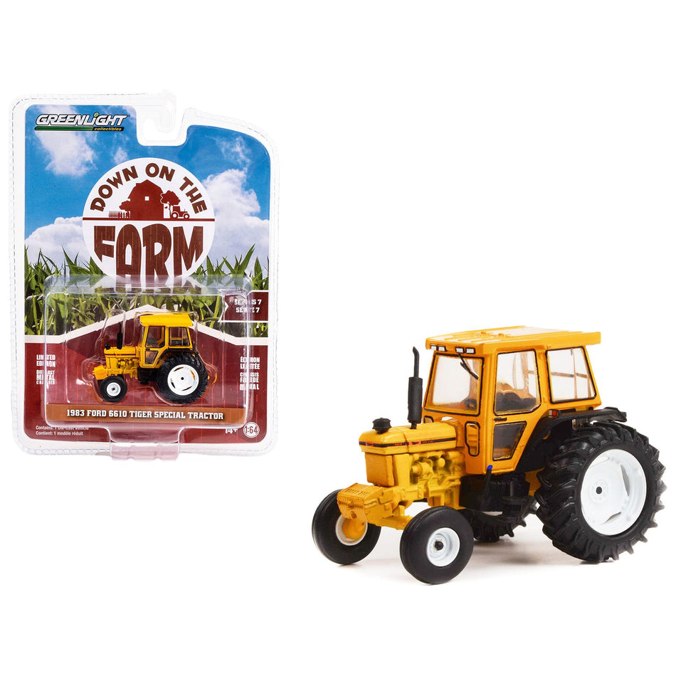 1983 Ford 6610 Tiger Special Tractor Yellow "Down on the Farm" Series 7 1/64 Diecast Model by Greenlight