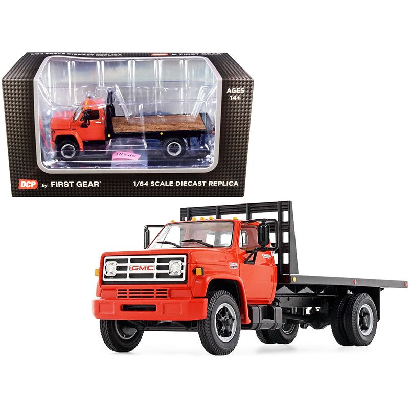 GMC 6500 Flatbed Truck Orange 1/64 Diecast Model by DCP/First Gear-First Gear-ModelCars.com
