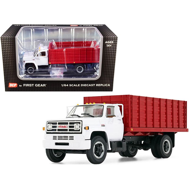 GMC 6500 Grain Truck White and Red 1/64 Diecast Model by DCP/First Gear-First Gear-ModelCars.com
