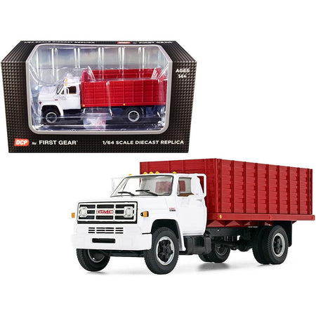 GMC 6500 Grain Truck White and Red 1/64 Diecast Model by DCP/First Gear-First Gear-ModelCars.com