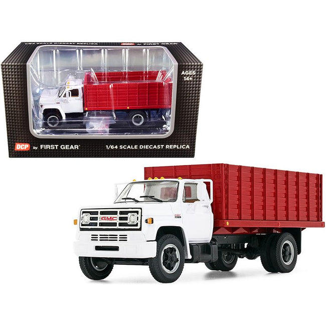 GMC 6500 Grain Truck White and Red 1/64 Diecast Model by DCP/First Gear-First Gear-ModelCars.com