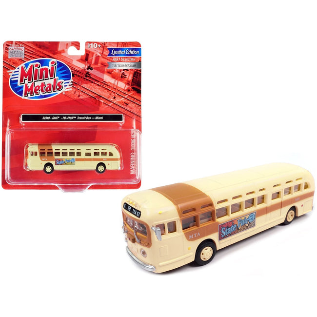 GMC PD-4103 Transit Bus 948 Beige "MTA Miami" 1/87 (HO) Scale Model by Classic Metal Works-Classic Metal Works-ModelCars.com