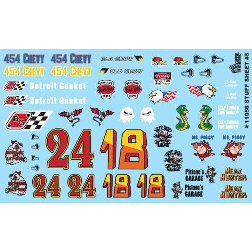 Gofer Racing 1/24-1/25 Scale Stuff Sheet #5 - Chevy/Detroit Gasket/Hemi Hunter/etc