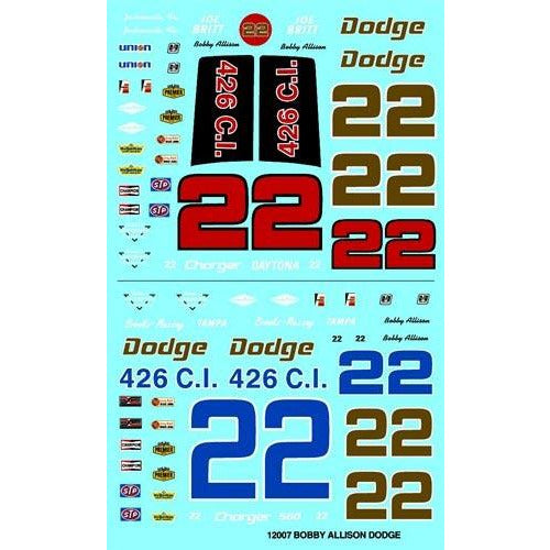 Gofer Racing 1/24-1/25 Scale Bobby Allison Dodge Race Car Graphics
