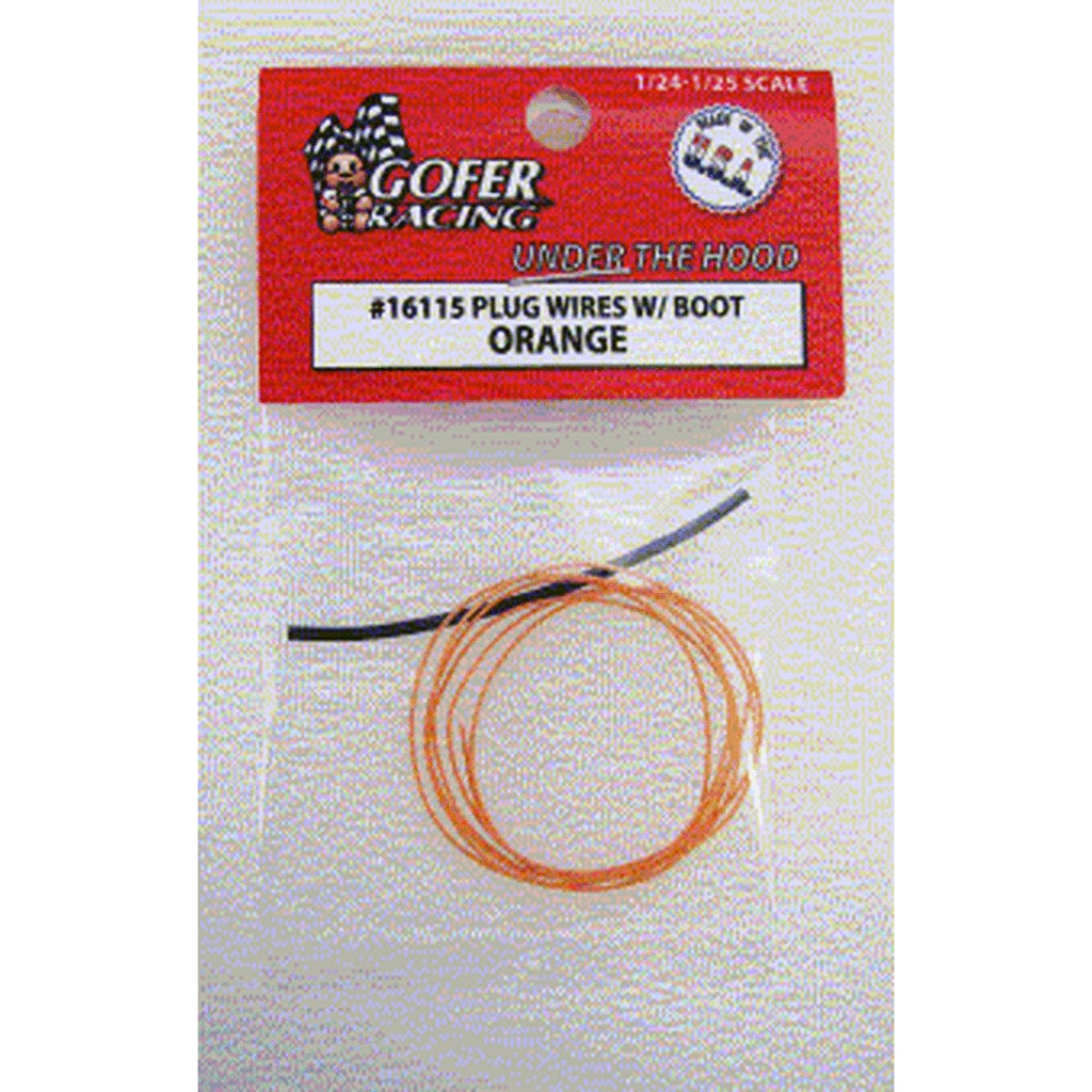 Gofer Racing 1/24-1/25 Scale Orange Plug Wire 2ft w/Plug Boot Material