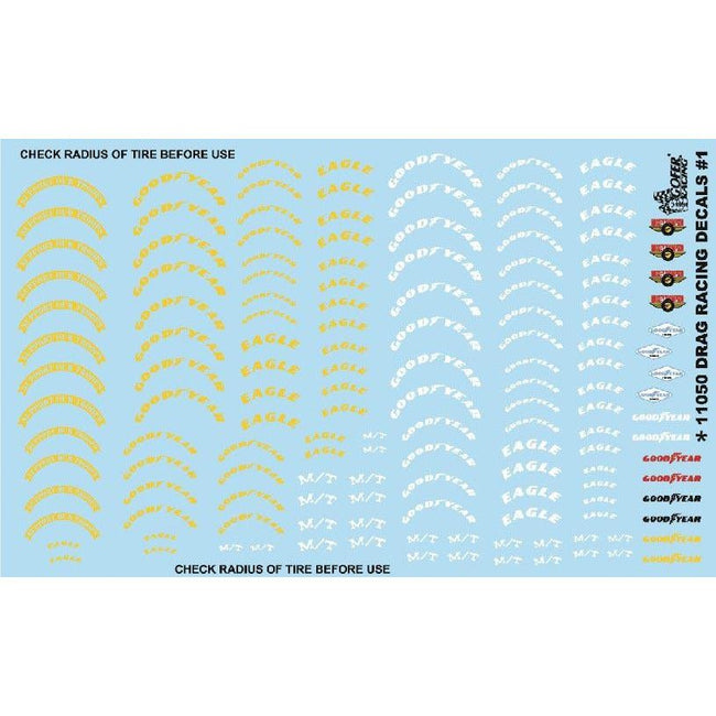 Gofer Racing 1/24 - 1/25 Drag Racing Tire Decal - Gofer Racing - ModelCars.com