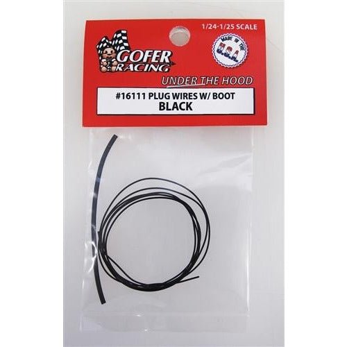 Gofer Racing 1/24 - 1/25 Engine Plug Wiring with Plug Boot Material Black - Gofer Racing - ModelCars.com