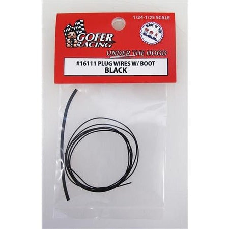 Gofer Racing 1/24 - 1/25 Engine Plug Wiring with Plug Boot Material Black - Gofer Racing - ModelCars.com