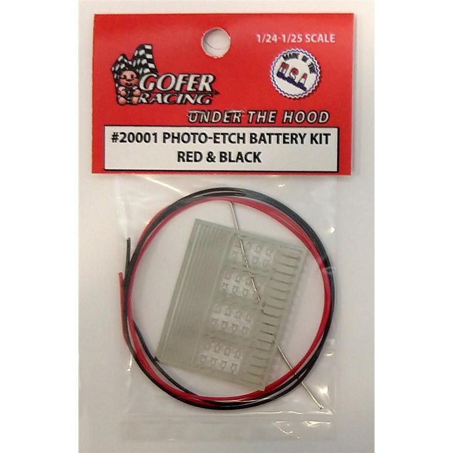 Gofer Racing 1/24 - 1/25 Photo - Etch Battery Kit Red & Black - Gofer Racing - ModelCars.com
