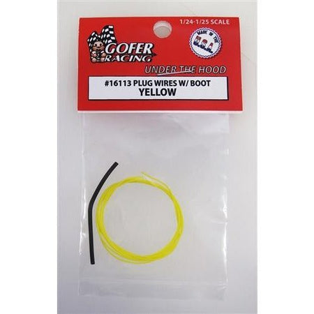 Gofer Racing 1/24-1/25 Plug Wires With Boot - Yellow-Gofer Racing-ModelCars.com