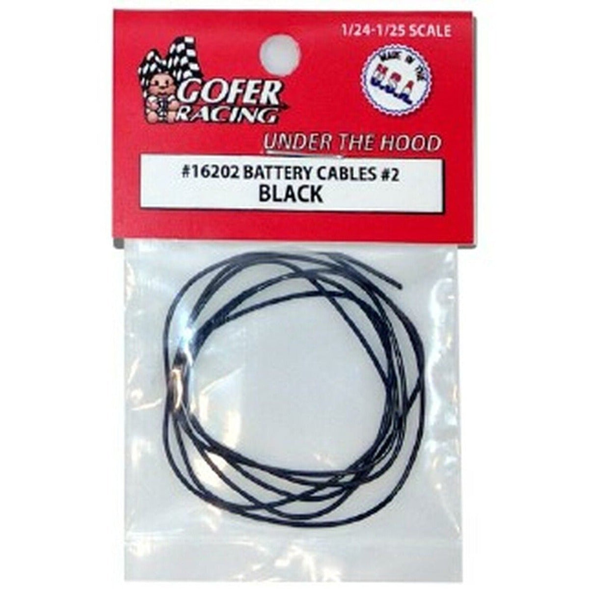 Gofer Racing 1/24-1/25 Scale Battery Cables Black-Gofer Racing-ModelCars.com