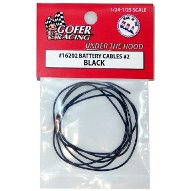 Gofer Racing 1/24-1/25 Scale Battery Cables Black-Gofer Racing-ModelCars.com