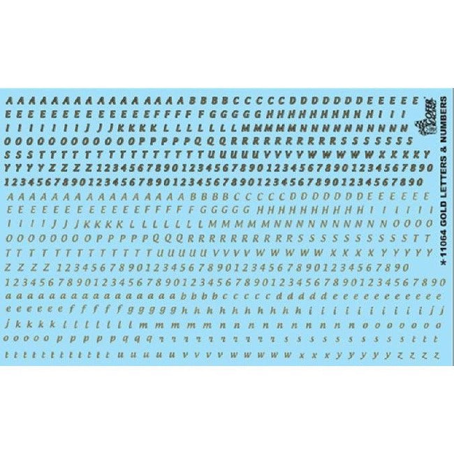 Gofer Racing 1/24 - 1/25 Scale Gold Letters & Numbers - Gofer Racing - ModelCars.com