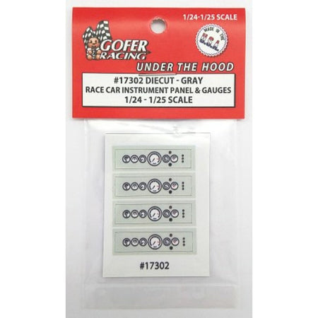 Gofer Racing 1/24 - 1/25 Scale Race Car Instrument Panel & Gauges Gray Plastic - Gofer Racing - ModelCars.com