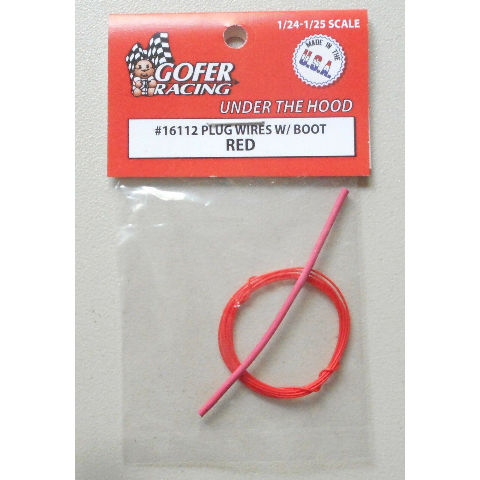 Gofer Racing 1/24 - 1/25 Scale Red Plug Wire 2ft w/Plug Boot Material - Gofer Racing - ModelCars.com