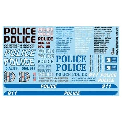 Gofer Racing 1/24 Scale Modern Police Decal Sheet - Gofer Racing - ModelCars.com