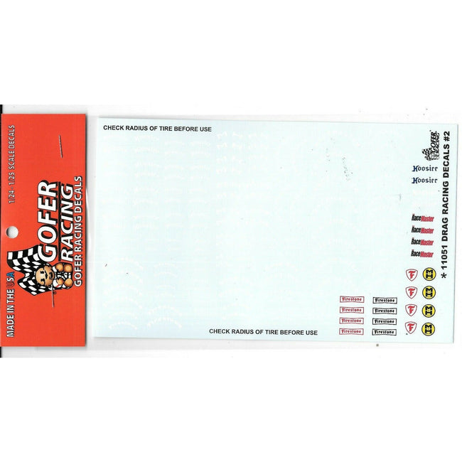 Gofer Racing 1/25 Scale Drag Racing Tire Logos 2 - Gofer Racing - ModelCars.com