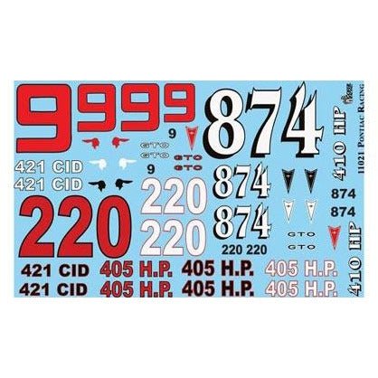 Gofer Racing 1/25 Scale Pontiac Racing Waterslide Decals - Gofer Racing - ModelCars.com