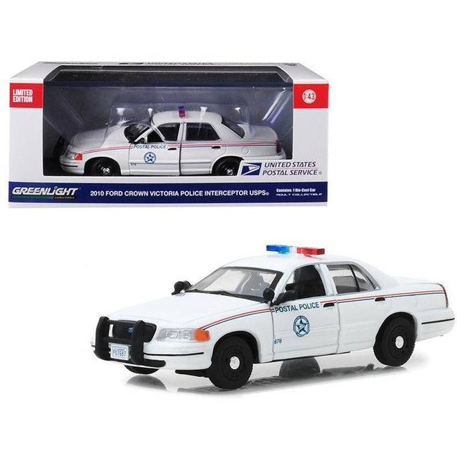 GreenLight 1/43 2010 Ford Crown Victoria Postal Police United States Postal Service - Heartland - ModelCars.com