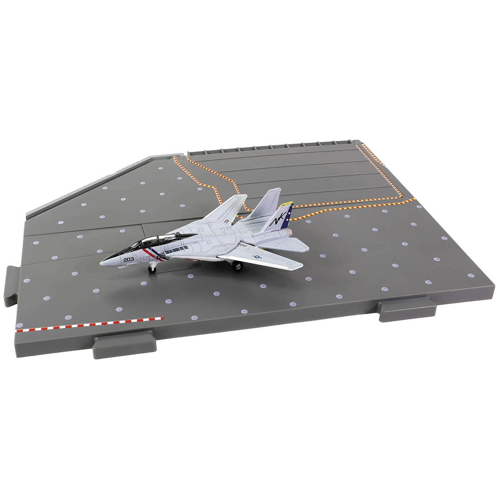 Grumman F - 14 Tomcat Fighter Aircraft "VF - 2 Bounty Hunters" and Section C of USS Enterprise (CVN - 65) Aircraft Carrier Display Deck "Legendary F - 14 Tomcat" Series 1/200 Diecast Model by Forces of Valor - Forces Of Valor - ModelCars.com