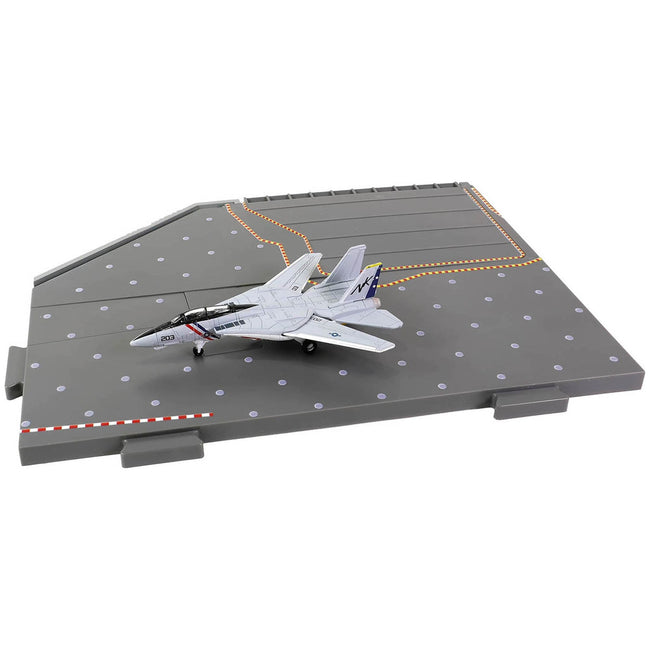 Grumman F - 14 Tomcat Fighter Aircraft "VF - 2 Bounty Hunters" and Section C of USS Enterprise (CVN - 65) Aircraft Carrier Display Deck "Legendary F - 14 Tomcat" Series 1/200 Diecast Model by Forces of Valor - Forces Of Valor - ModelCars.com