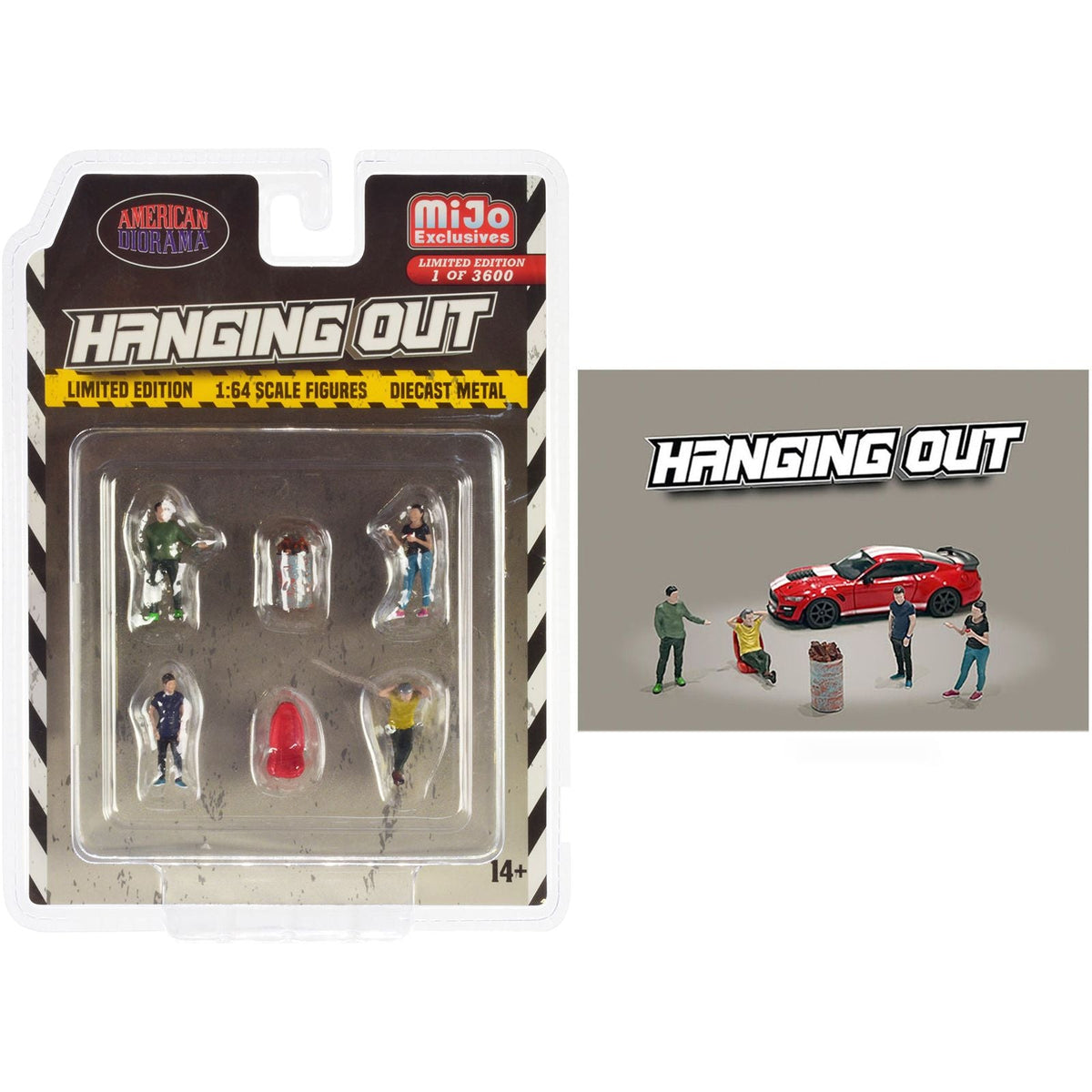 "Hanging Out" 6 piece Diecast Figure Set (4 Figures 1 Seat 1 Barrel) Limited Edition to 3600 pieces Worldwide 1/64 Scale Models by American Diorama-American Diorama-ModelCars.com