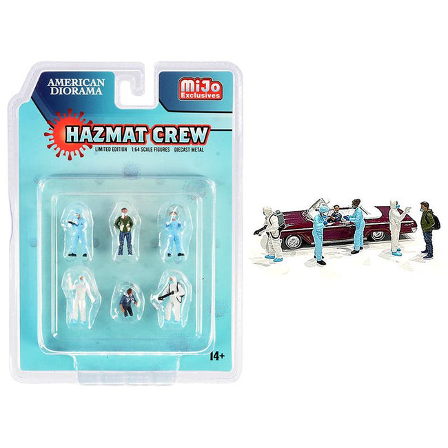 "Hazmat Crew" 6 piece Diecast Figurine Set for 1/64 Scale Models by American Diorama-American Diorama-ModelCars.com