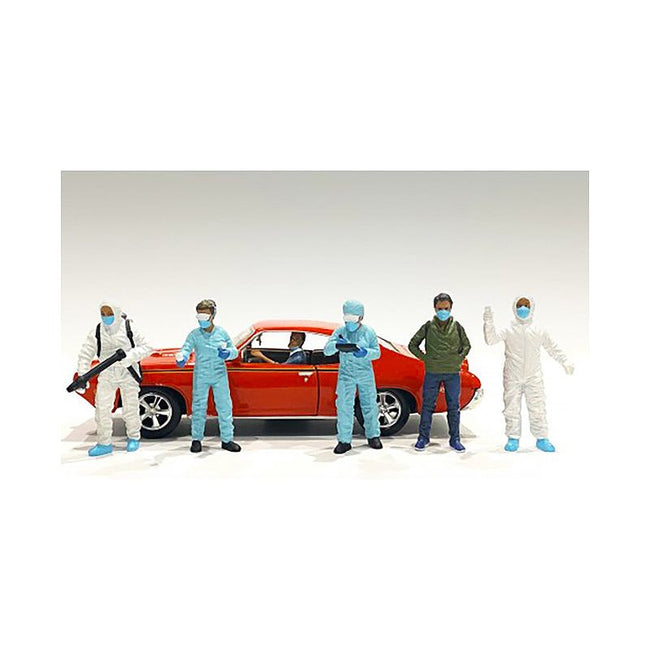 Hazmat Crew 6 piece Figurine Set for 1/24 Scale Models by American Diorama-American Diorama-ModelCars.com