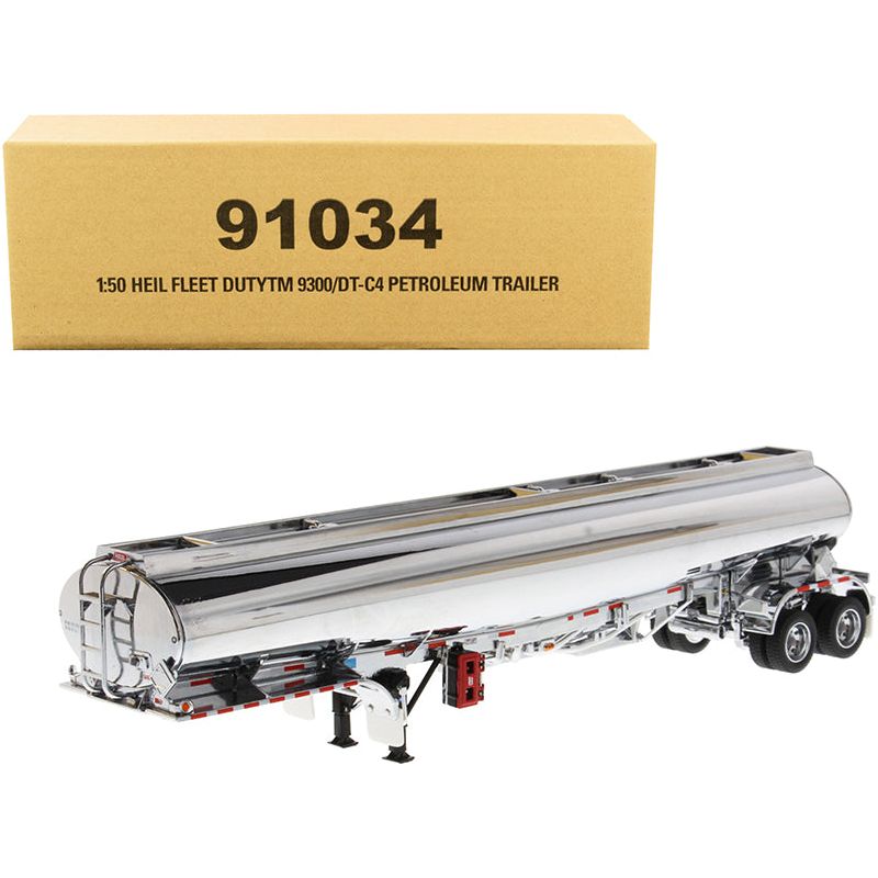 Heil Fleet Duty TM 9300/DT - C4 Petroleum Tanker Trailer Chrome "Transport Series" 1/50 Diecast Model by Diecast Masters - Diecast Masters - ModelCars.com
