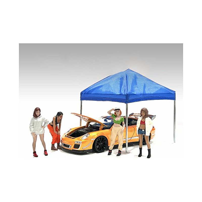 "Hip Hop Girls" 4 Piece Figure Set for 1/24 Scale Models by American Diorama - American Diorama - ModelCars.com
