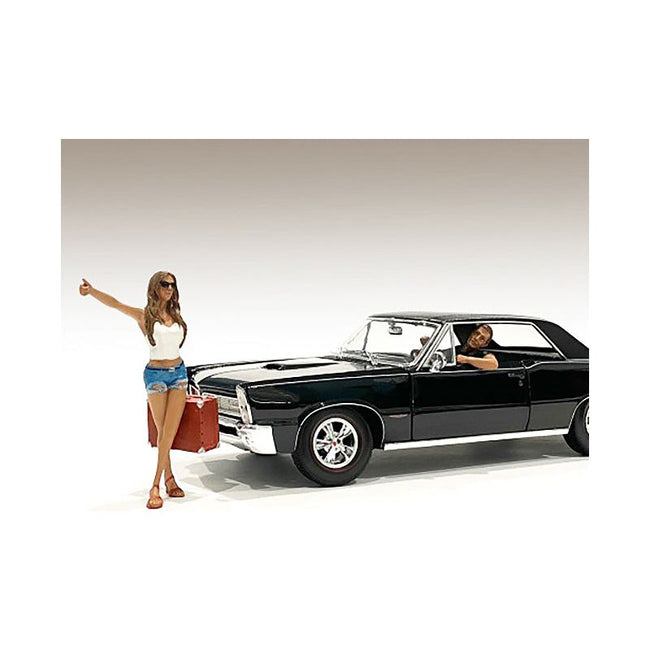 Hitchhiker 2 piece Figurine Set (White Shirt) for 1/18 Scale Models by American Diorama - American Diorama - ModelCars.com