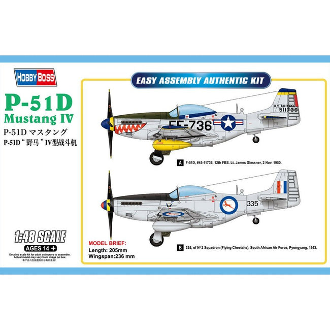 Hobby Boss 1/48 P - 51D Mustang IV 85806 - Heartland - ModelCars.com