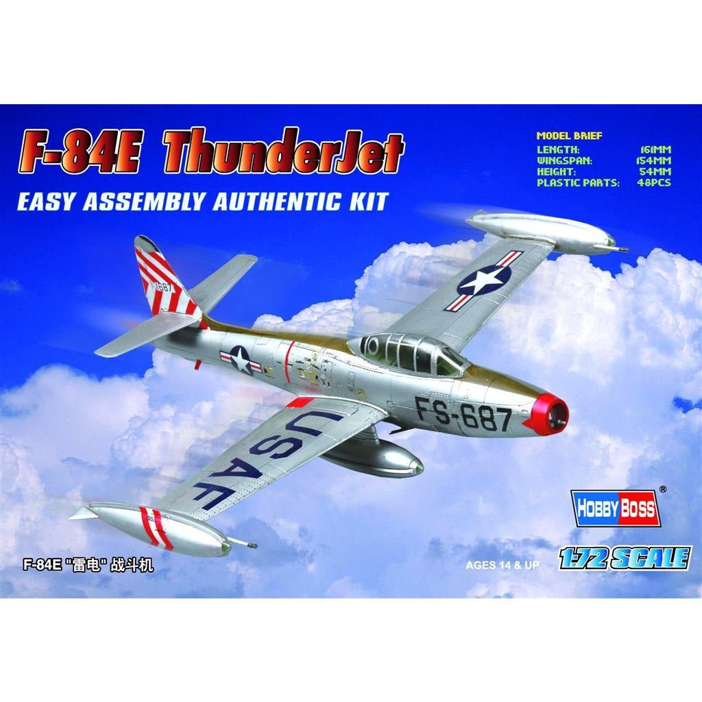 Hobby Boss 1/72 F-84E Thunderjet Fighter 80246-Hobby Boss-ModelCars.com