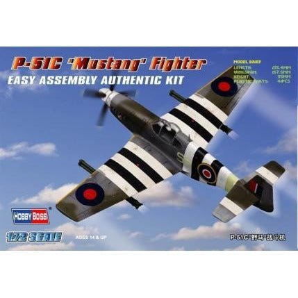 Hobby Boss 1/72 P-51C Mustang Fighter 80243-Hobby Boss-ModelCars.com