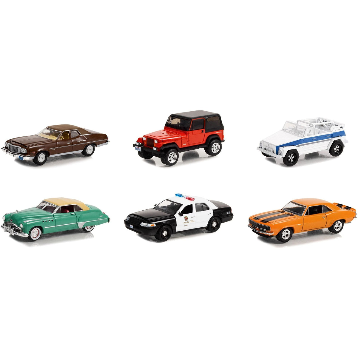 "Hollywood Series" Set of 6 pieces Release 37 1/64 Diecast Model Cars by Greenlight-Greenlight-ModelCars.com
