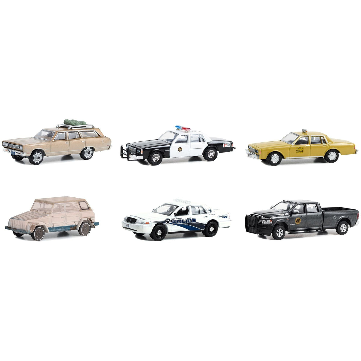 "Hollywood Series" Set of 6 pieces Release 39 1/64 Diecast Model Cars by Greenlight-Greenlight-ModelCars.com