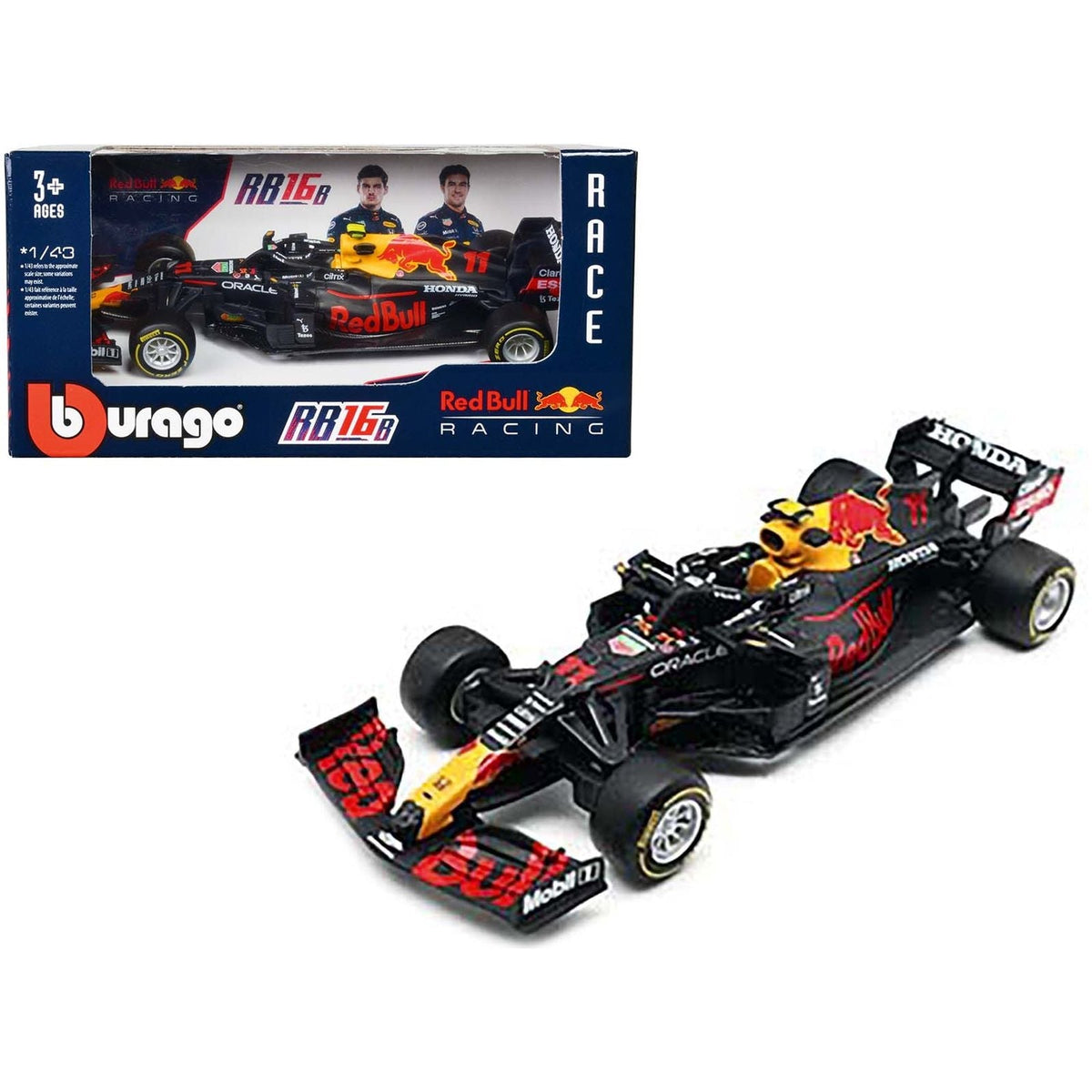 Honda RB16B 11 Sergio Perez "Red Bull Racing" Formula One F1 World Championship (2021) 1/43 Diecast Model Car by Bburago-Bburago-ModelCars.com