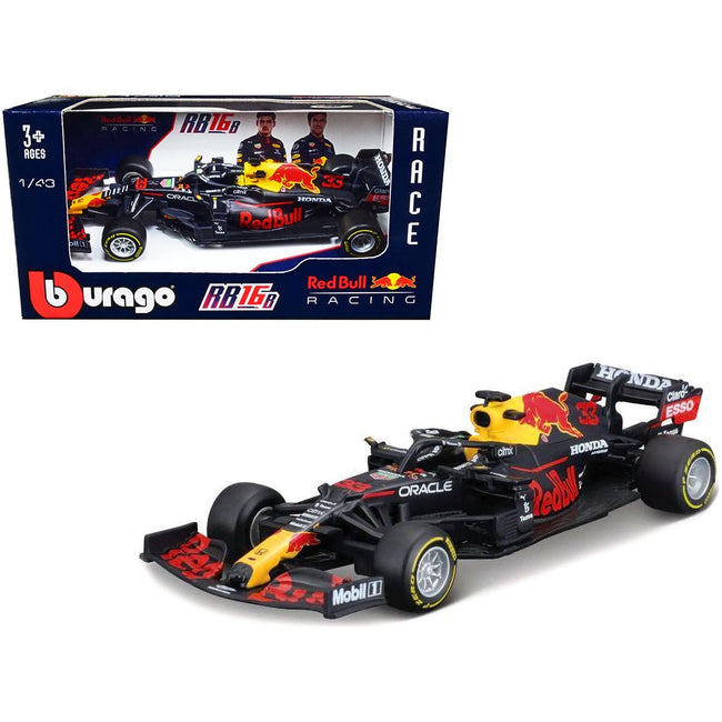 Honda RB16B 33 Max Verstappen Formula One F1 Red Bull Racing (2021) 1/43 Diecast Model Car by Bburago - Bburago - ModelCars.com