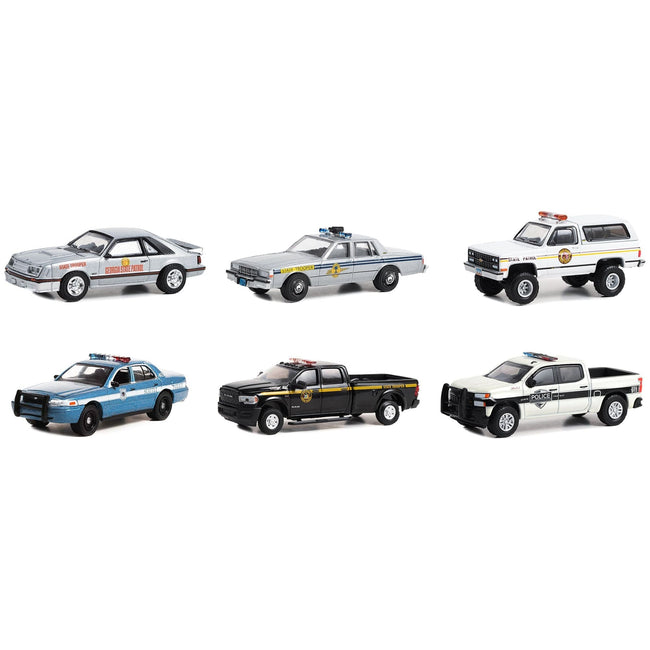 "Hot Pursuit" Set of 6 Police Cars Series 44 1/64 Diecast Model Cars by Greenlight - Greenlight - ModelCars.com