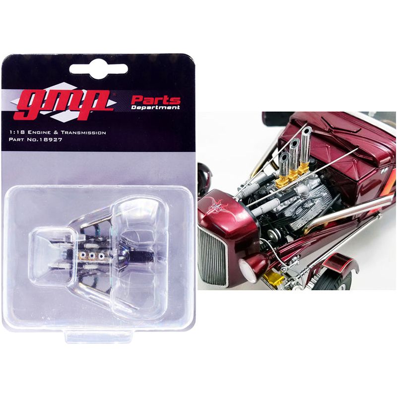 Hot Rod Flathead Engine Pack Replica from "1934 Hot Rod Roadster" 1/18 Scale Model by GMP-GMP-ModelCars.com