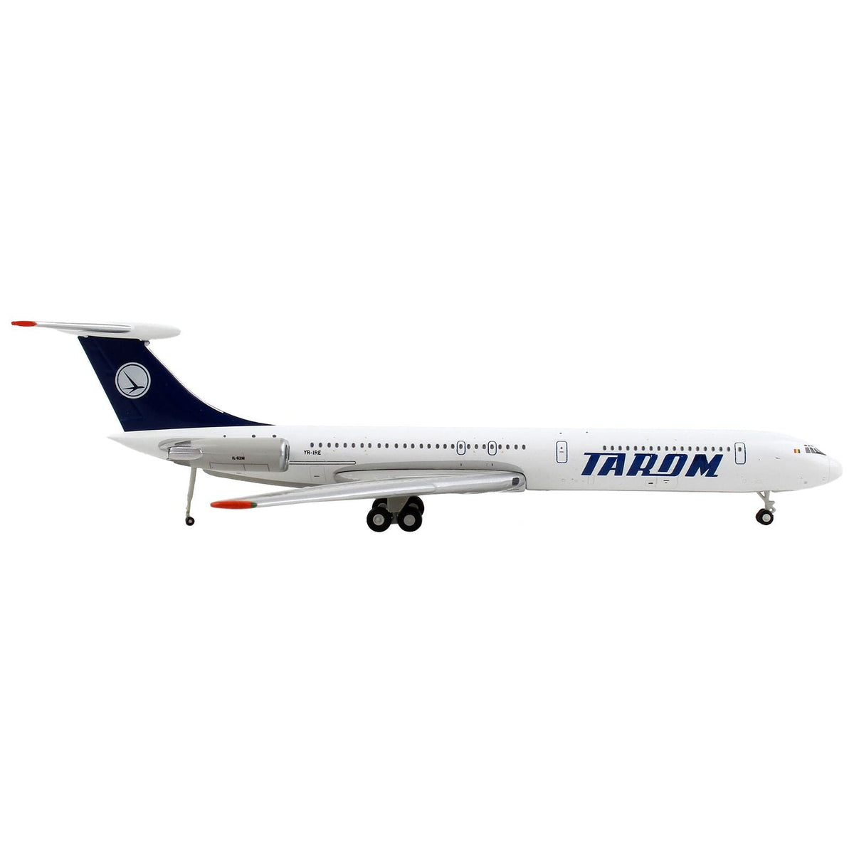 Ilyushin Il-62M Commercial Aircraft "TAROM" White with Blue Tail 1/400 Diecast Model Airplane by GeminiJets-GeminiJets-ModelCars.com