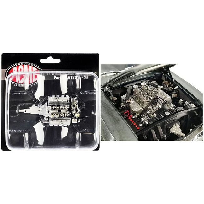 Injected Boss 9 429 Engine & Transmission Replica from "1969 Ford Mustang GT Street Fighter Bullet" 1/18 Scale Model by ACME-Acme-ModelCars.com