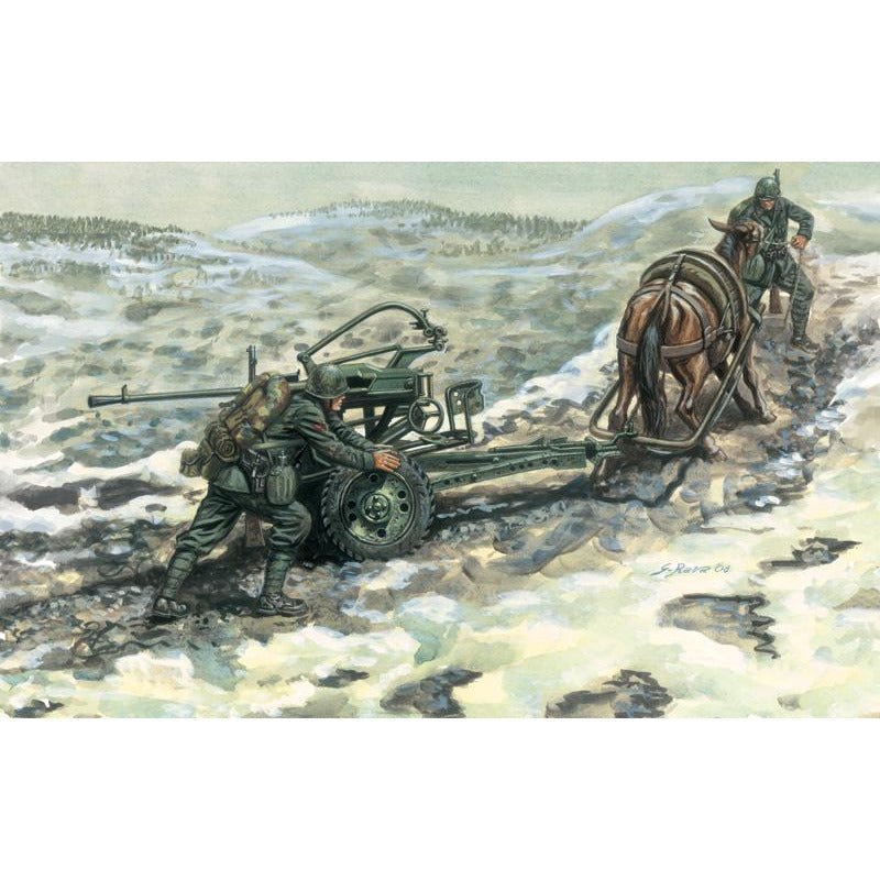 Italeri 1/35 Horse Drawn Breda 20/65 W/Servants-Italeri-ModelCars.com