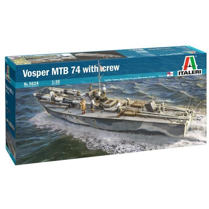 Italeri 1/35 Scale Vosper MTB 74 with crew-Italeri-ModelCars.com