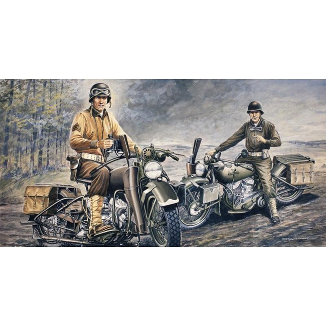 Italeri 1/35 US Motorcycles WWII Normandy-Italeri-ModelCars.com