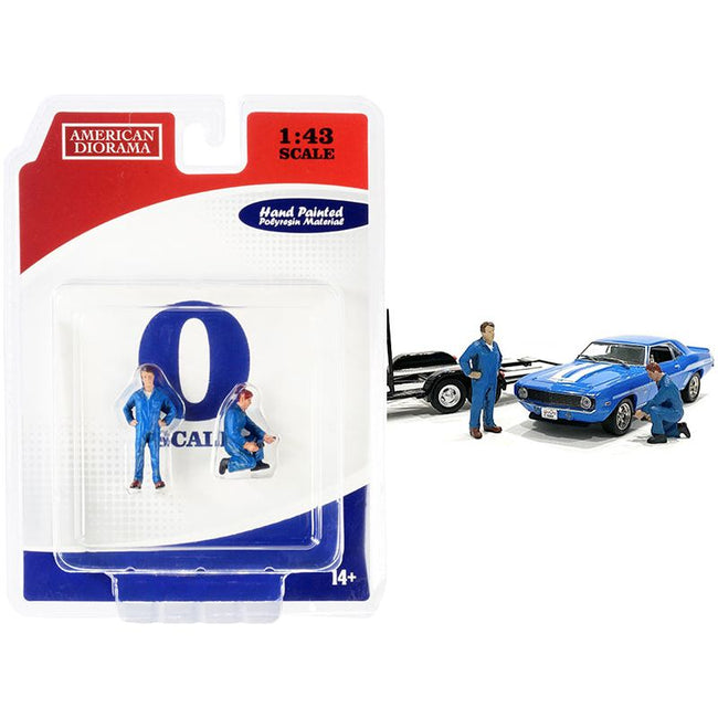 John and Tony Mechanics Set of 2 Figurines for 1/43 Scale Models by American Diorama - American Diorama - ModelCars.com