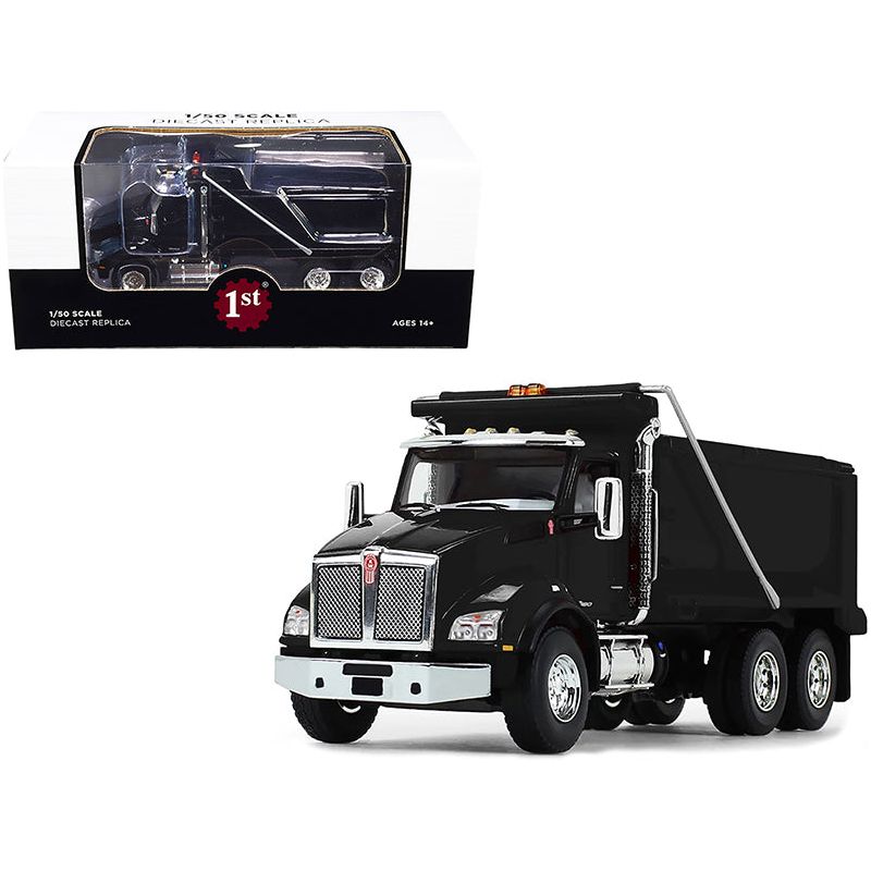 Kenworth T880 Dump Truck Black 1/50 Diecast Model by First Gear - First Gear - ModelCars.com