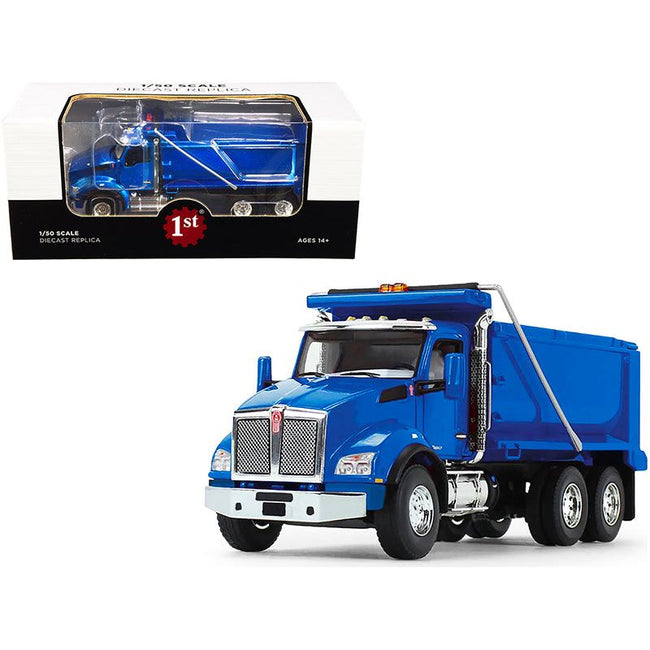 Kenworth T880 Dump Truck Surf Blue Metallic 1/50 Diecast Model by First Gear - First Gear - ModelCars.com